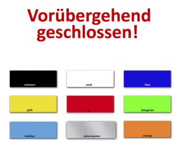 Aufkleber Vorübergehend geschlossen